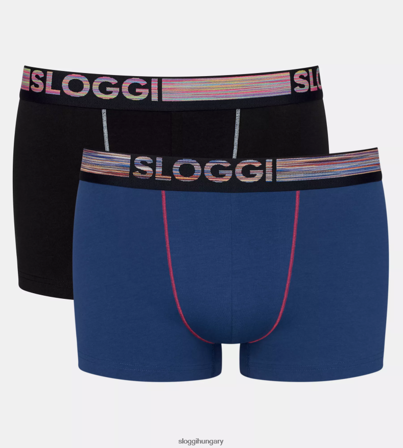 fehérneműt HU sloggi férfiak go abc natural hipster shorts kék-sötét kombináció J8248B903
