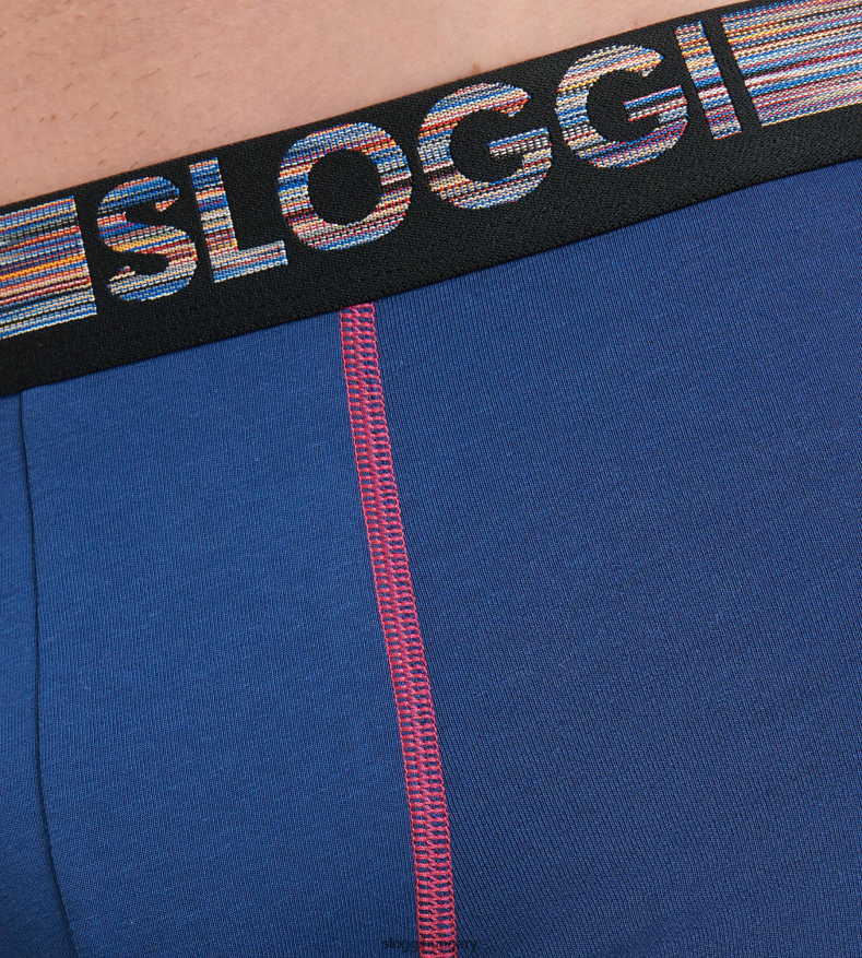 fehérneműt HU sloggi férfiak go abc natural hipster shorts kék-sötét kombináció J8248B903