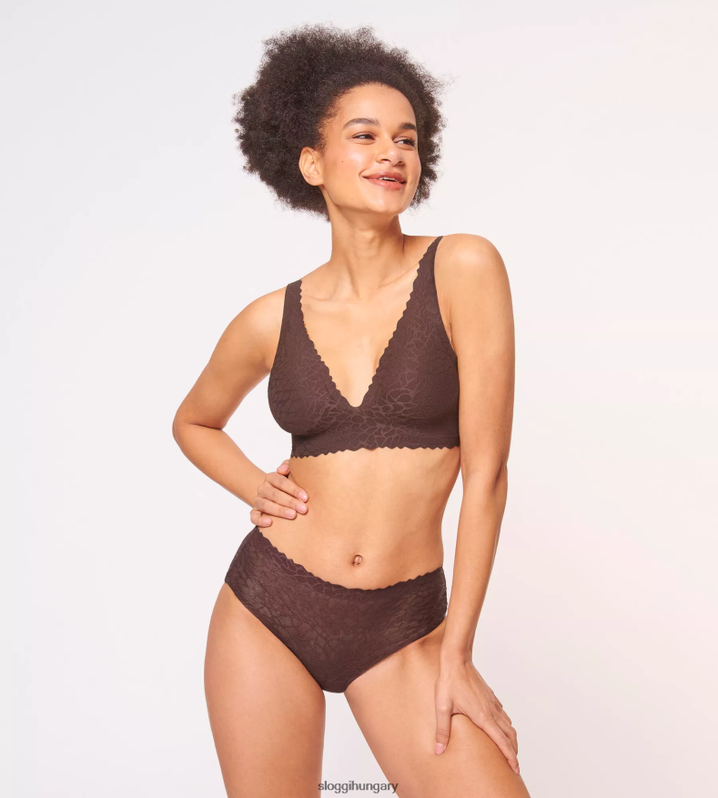 nadrág | HU sloggi nők nulla érzésű, magasderekú csipkenadrág ébenbarna J8248B662