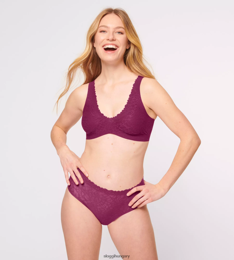nadrág | HU sloggi nők nulla érzésű, magasderekú csipkenadrág bor J8248B325