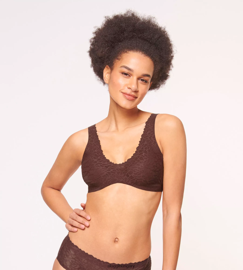 melltartók | HU sloggi nők nulla érzésű csipke bralette ébenbarna J8248B542